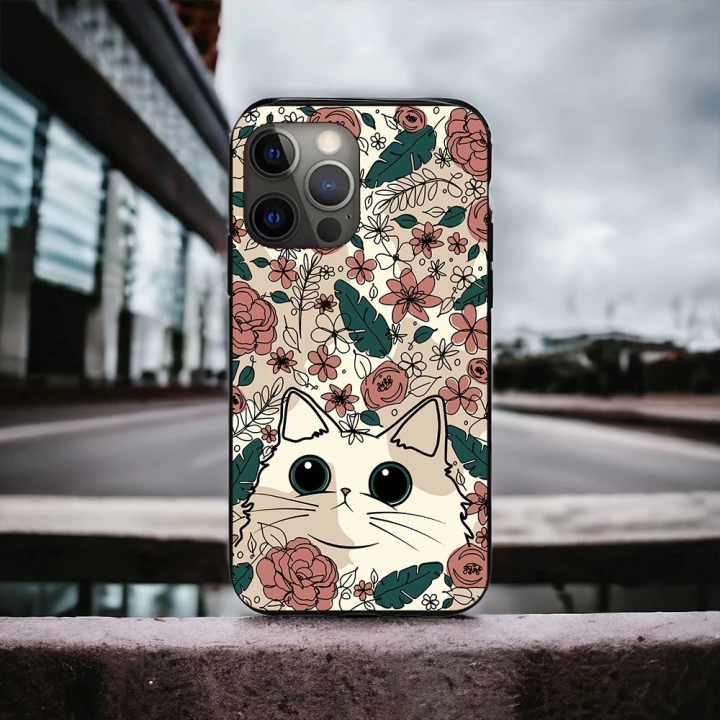 İphone 13 ProMax Uyumlu Lansman İçi Kadife Cute Cat Desenli Kılıf