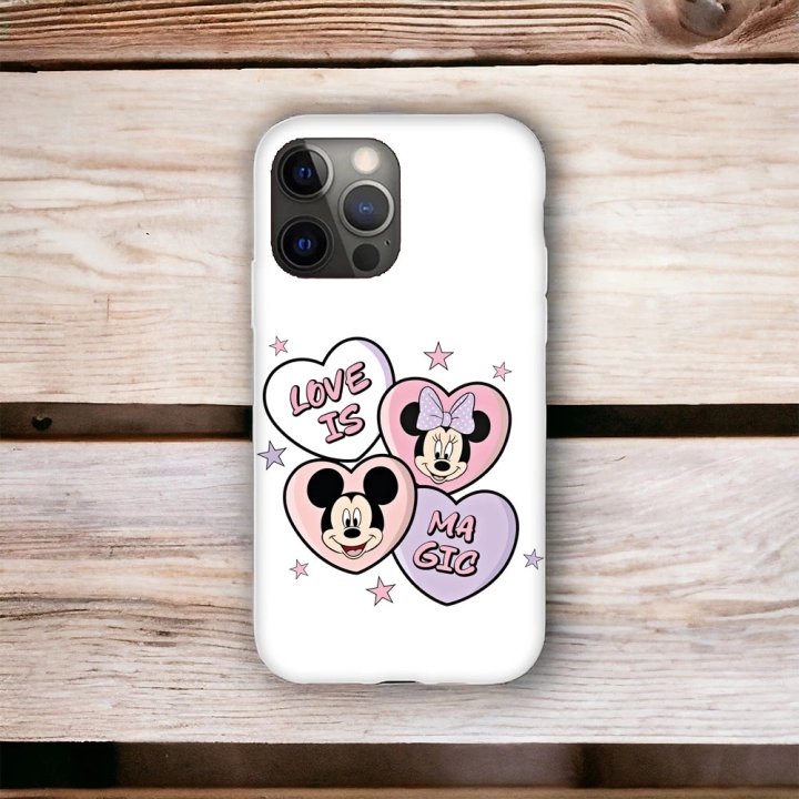 iPhone 13 Promax Uyumlu Minnie & Mickey Desenli Lansman Kılıf