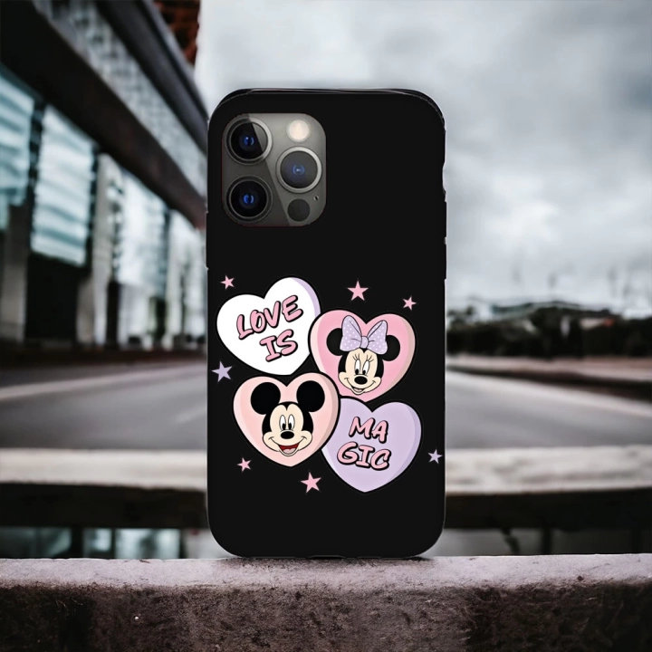 iPhone 13 Promax Uyumlu Minnie & Mickey Desenli Lansman Kılıf