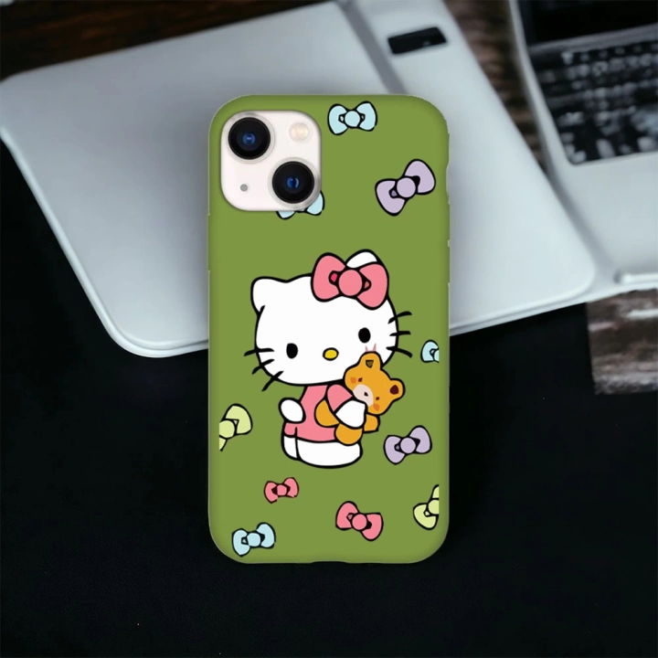 iPhone 15 Plus / 14 Plus Uyumlu Hello Kitty 1 Desenli Lansman Kılıf