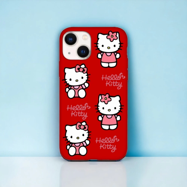 iPhone 15 Plus / 14 Plus Uyumlu Hello Kitty Desenli Lansman Kılıf