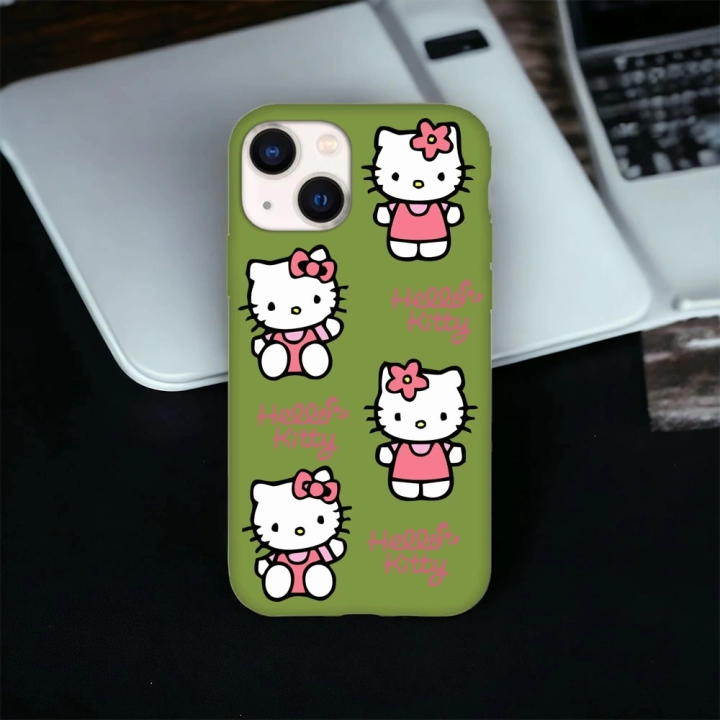 iPhone 15 Plus / 14 Plus Uyumlu Hello Kitty Desenli Lansman Kılıf