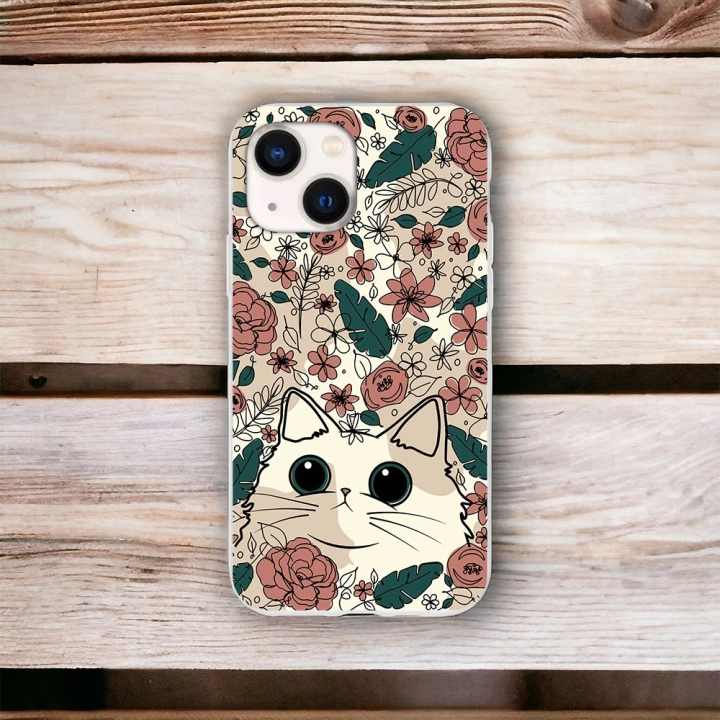 İphone 15 Plus / 14 Plus Uyumlu Lansman İçi Kadife Cute Cat Desenli Kılıf