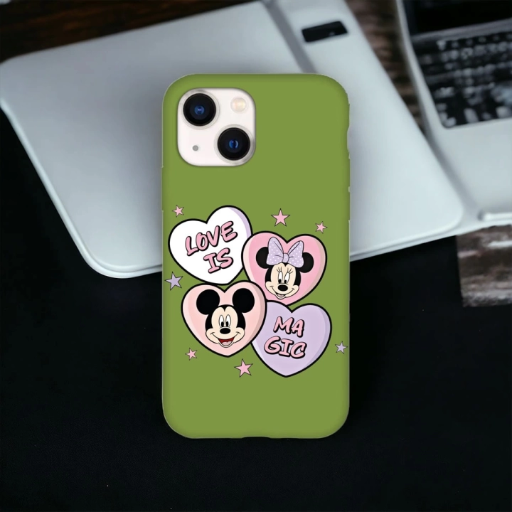 iPhone 15 Plus / 14 Plus Uyumlu Minnie & Mickey Desenli Lansman Kılıf