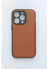 İphone 12 - 12 Pro Uyumlu Faux Leather Silikon Kılıf