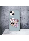 iPhone 15 Plus / 14 Plus Uyumlu Minnie & Mickey Desenli Lansman Kılıf