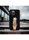 İphone 14 Pro Uyumlu Lansman İçi Kadife Cats Desenli Kılıf