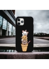 İphone 11 ProMax Uyumlu Lansman İçi Kadife Cats Desenli Kılıf