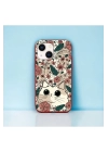 İphone 13 / 14 Uyumlu Lansman İçi Kadife Cute Cat Desenli Kılıf