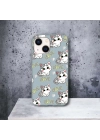 İphone 13 / 14 Uyumlu Lansman İçi Kadife Lovely Cat Desenli Kılıf