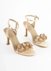 Pana Çiçek Taş Detaylı İnce Topuklu Stiletto Bal