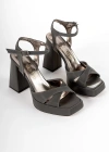 Dalon Mat Retro Topuklu Ayakkabı 11 Cm Antrasit