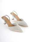 Isabella İnce Topuklu Stiletto Lame Kum Sim İ