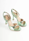 Norel Metalik Kadeh Topuklu Ayakkabı 10 Cm Yeşil