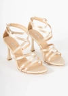 Sophia İnce Topuklu Sandalet Bal Saten