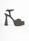 Tylon Mat Platform Kadeh Topuklu Ayakkabı 13 Cm Antrasit