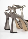 Tylon Metalik Platform Kadeh Topuklu Ayakkabı 13 Cm Antrasit
