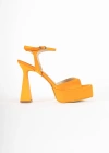 Tylon Platform Kadeh Topuklu Ayakkabı 13 Cm Turuncu