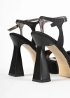 Vylor Shine Platform Kadeh Topuklu Ayakkabı 13 Cm Siyah Saten