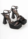 Vylor Shine Platform Kadeh Topuklu Ayakkabı 13 Cm Siyah Saten