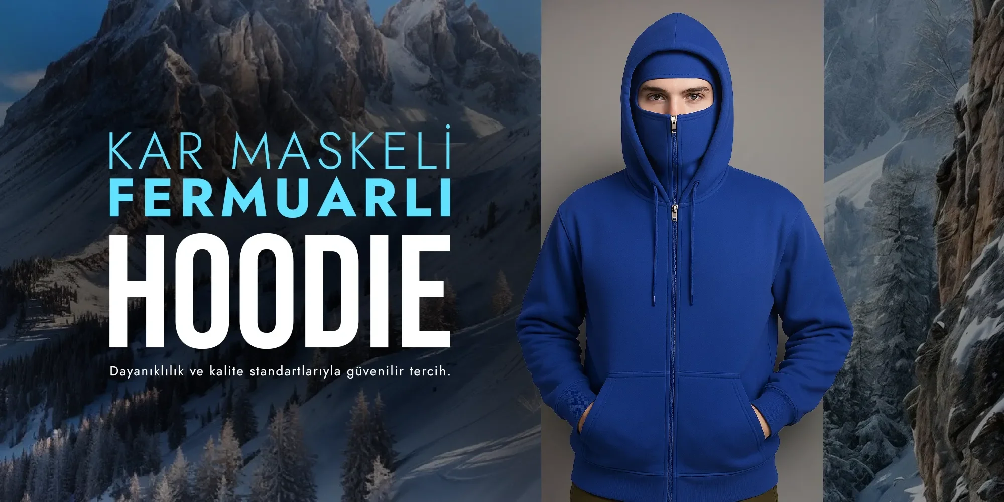 Kar Maskeli Fermuarlı Kışlık Sweatshirt