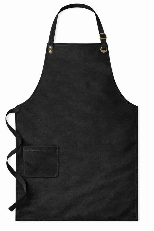 Siyah Ayarlı - Şef Önlüğü – Unisex, Cepli