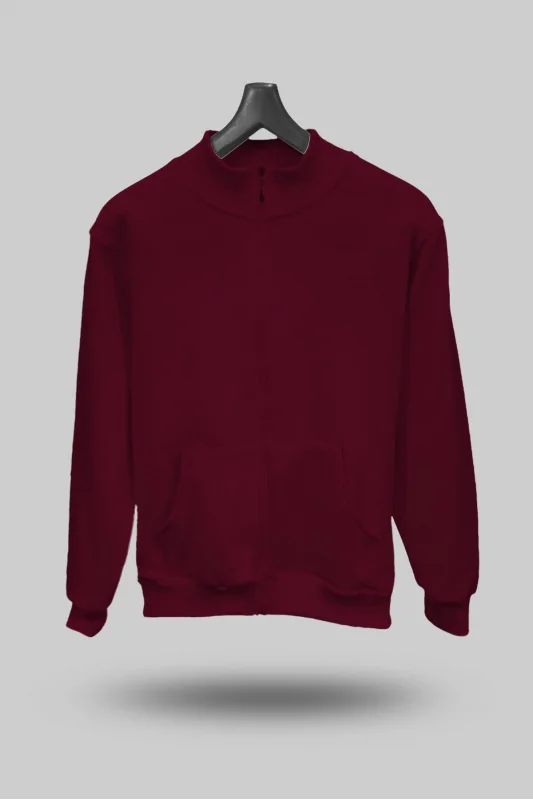 Bordo Unisex Mevsimlik Kapşonsuz Mont