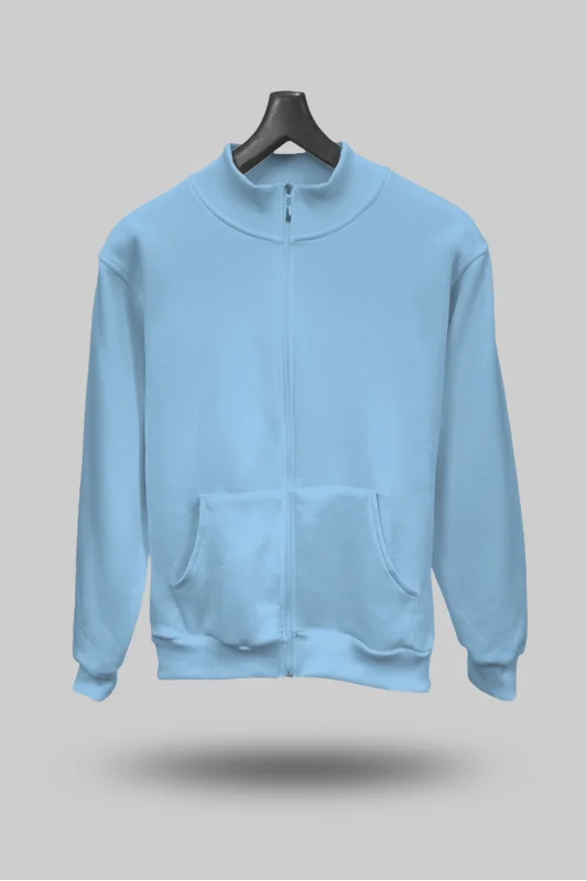 Buz Mavisi Unisex Mevsimlik Kapşonsuz Mont