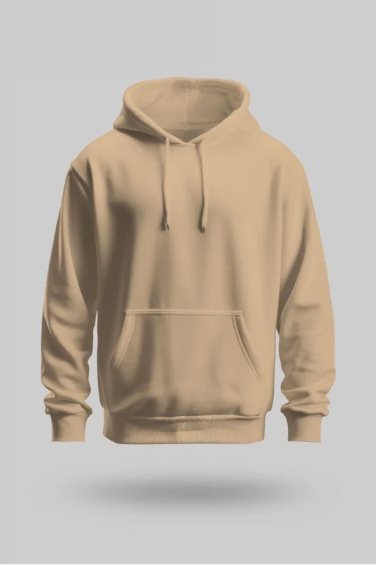 Camel 2 İplik İnce Kumaş Unisex Kapşonlu Sweatshirt