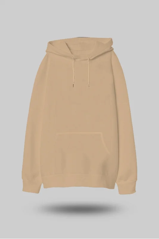 Camel Oversize Unisex Kapüşonlu Sweatshirt