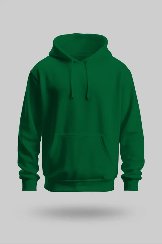 Çimen Yeşili 2 İplik İnce Kumaş Unisex Kapşonlu Sweatshirt