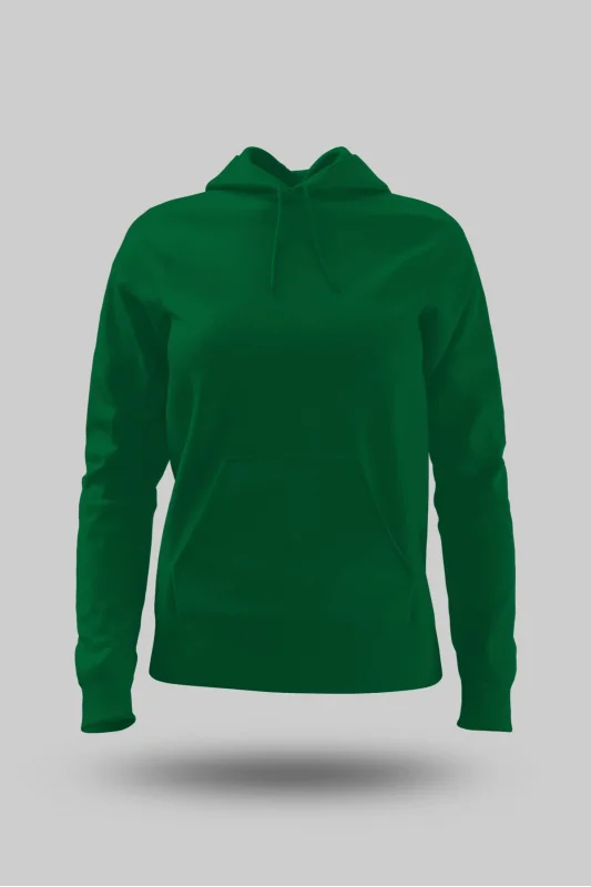 Çimen Yeşili Kadın Kapüşonlu Hoodie Sweatshirt