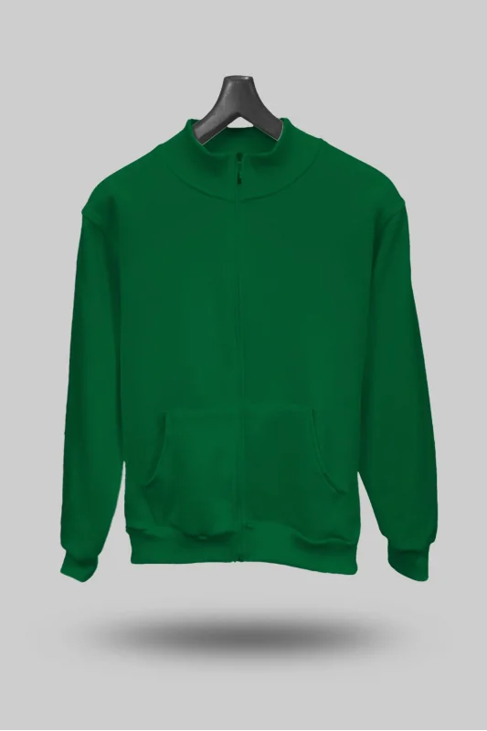 Çimen Yeşili Unisex Mevsimlik Kapşonsuz Mont