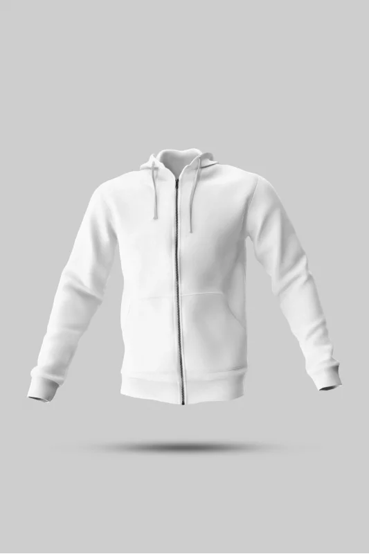 ÇOCUK BEYAZ FERMUARLI KAPÜŞONLU SWEATSHİRT