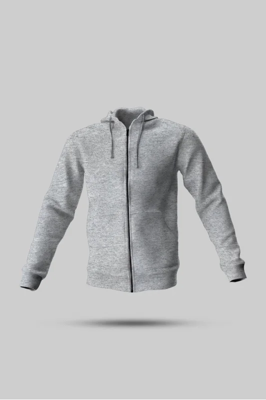 ÇOCUK GRİ FERMUARLI KAPÜŞONLU SWEATSHİRT