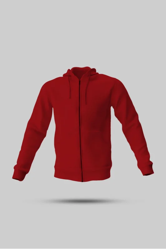 ÇOCUK KIRMIZI FERMUARLI KAPÜŞONLU SWEATSHİRT