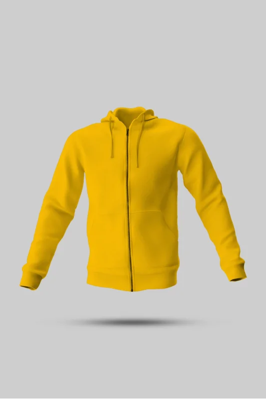 ÇOCUK SARI FERMUARLI KAPÜŞONLU SWEATSHİRT