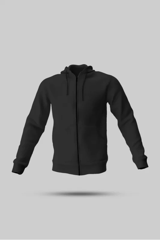 ÇOCUK SİYAH FERMUARLI KAPÜŞONLU SWEATSHİRT