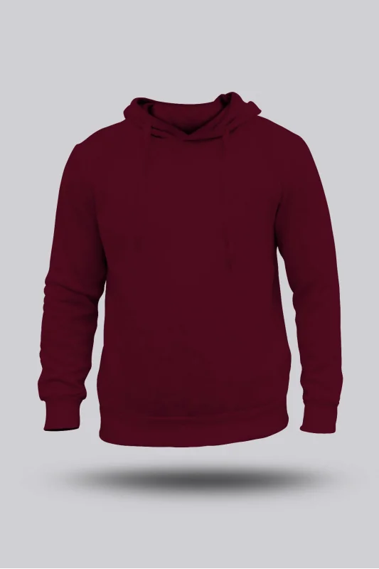 ERKEK BORDO KAPÜŞONLU HOODİE