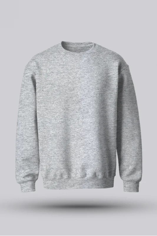 ERKEK GRİ KAPÜŞONSUZ SWEATSHİRT