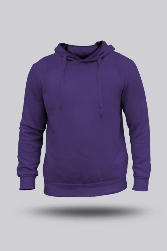 ERKEK MOR KAPÜŞONLU HOODİE