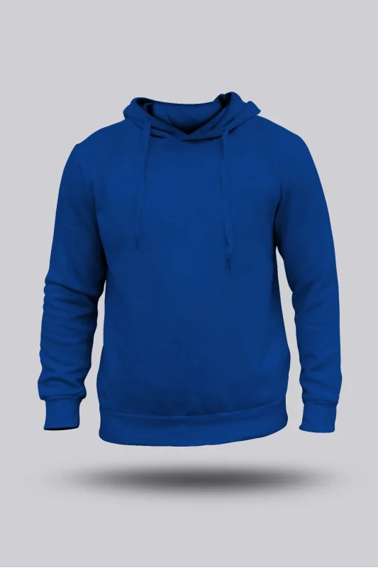 ERKEK SAKS MAVİSİ KAPÜŞONLU HOODİE