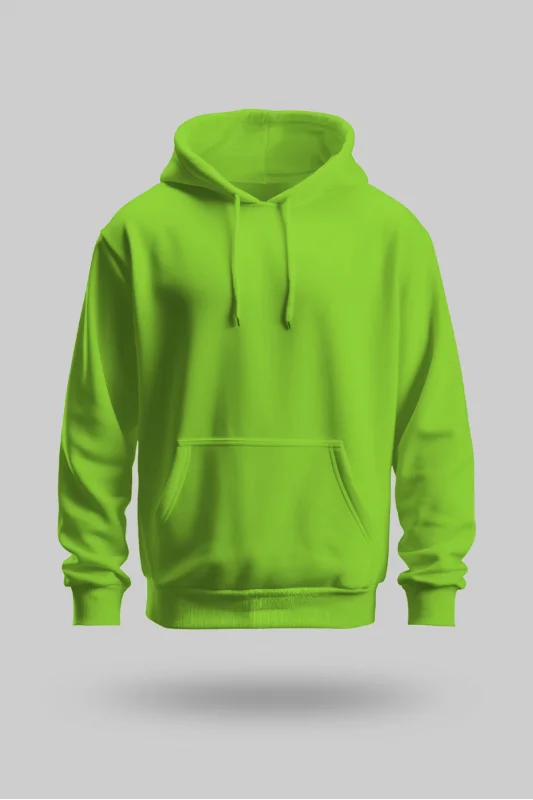 Fıstık Yeşili 2 İplik İnce Kumaş Unisex Kapşonlu Sweatshirt