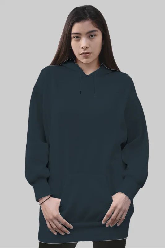 Füme Kadın Uzun Hoodie Kapüşonlu Sweatshirt