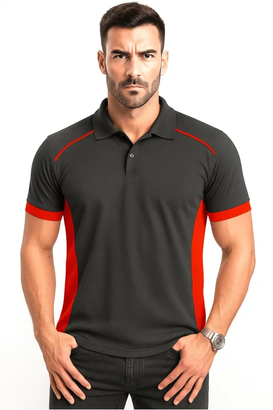 Füme LACOSTE Polo Yaka Tişört Kırmızı PARÇALI MODEL