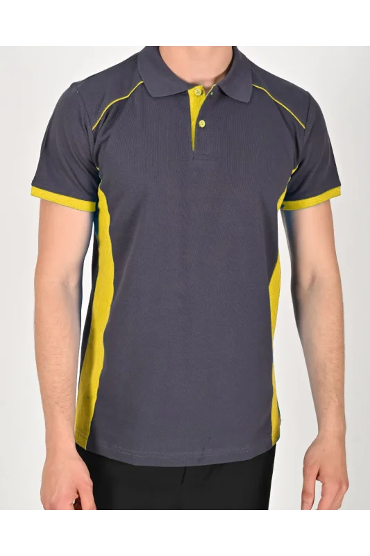 Füme LACOSTE Polo Yaka Tişört Sarı Yakalı PARÇALI MODEL