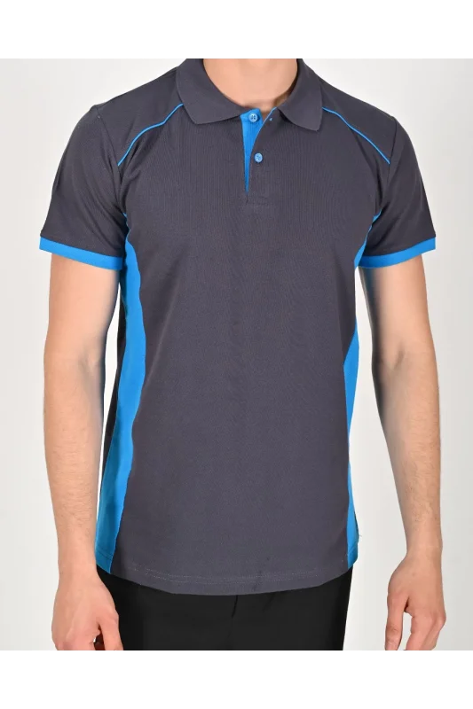 Füme LACOSTE Polo Yaka Tişört Turkuaz Yakalı PARÇALI MODEL