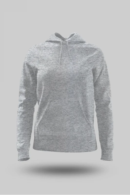 Gri Kadın Kapüşonlu Hoodie Sweatshirt