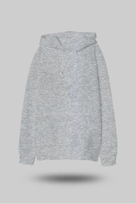 Gri Oversize Unisex Kapüşonlu Sweatshirt