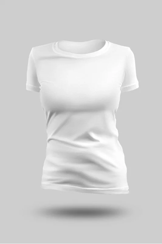 Beyaz Kadın Geniş Yaka Tişört